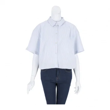 Риза с къс ръкав жени JJXX 12200124-white/blue