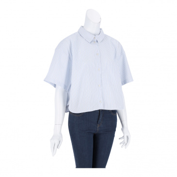 Риза с къс ръкав жени JJXX 12200124-white/blue