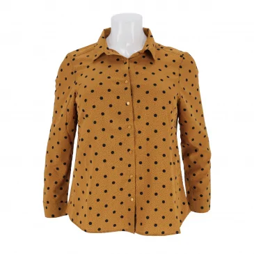 Риза жени BRAVE SOUL CG560616-MUSTARD/BLACK POLKA DOT PRINT