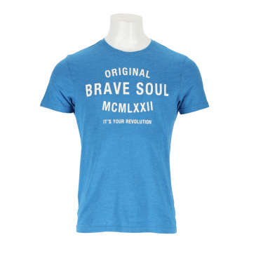 Тениска мъже BRAVE SOUL CG561482-BLUE MIX/ECRU