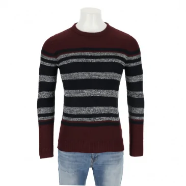 Пуловер мъже BRAVE SOUL CG564263-DEEP MAROON/VINTAGEWHITE/FRENCH NAVY