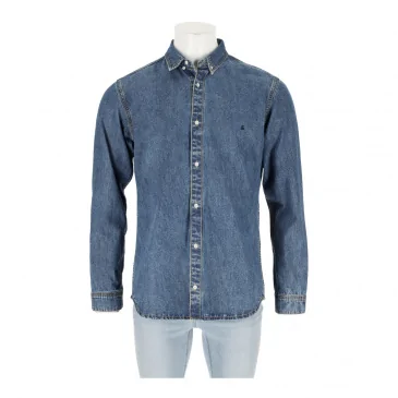 Риза мъже Jack & Jones 12230546-blue denim