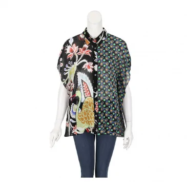 Риза с къс ръкав жени Desigual oversize