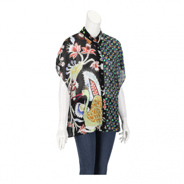 Риза с къс ръкав жени Desigual oversize